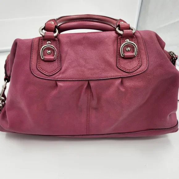 Coach Ashley Pink Leather Satchel handbag w crossbody - Picture 2 of 7